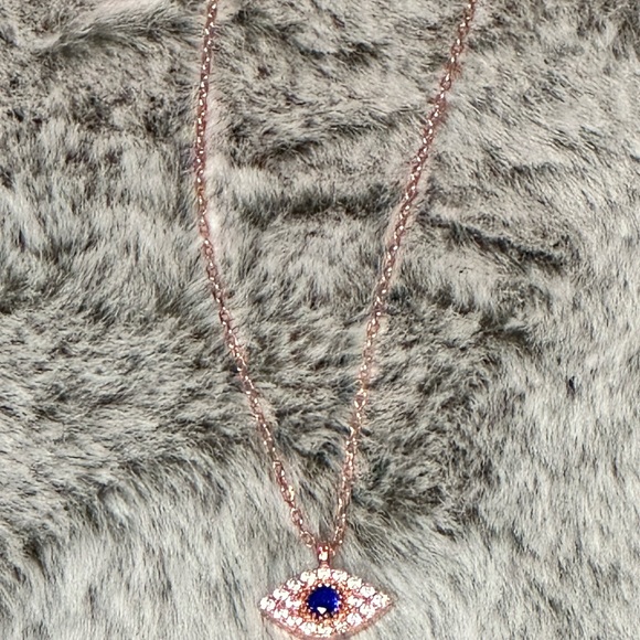 ✨2X Host Pick✨Sapphire Evil Eye Necklace- Rose Gold - Picture 7 of 11